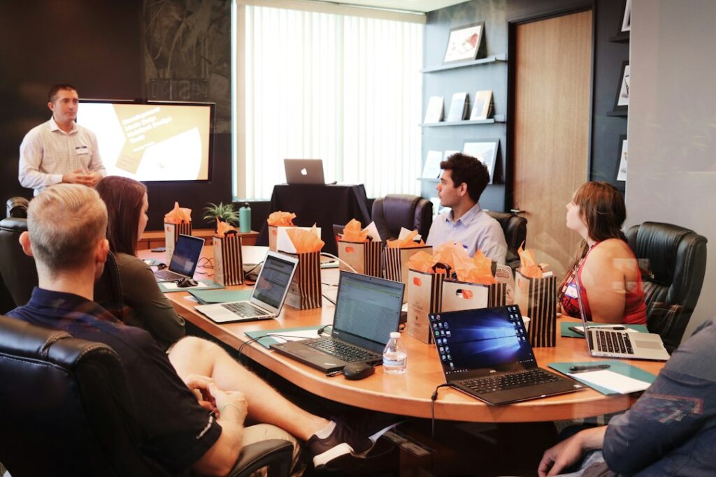Trainer leading a professional development session